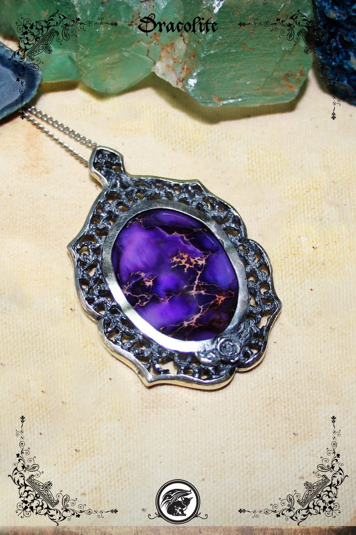Sterling Silver Rosette Cameo Pendant with Imperial Jasper