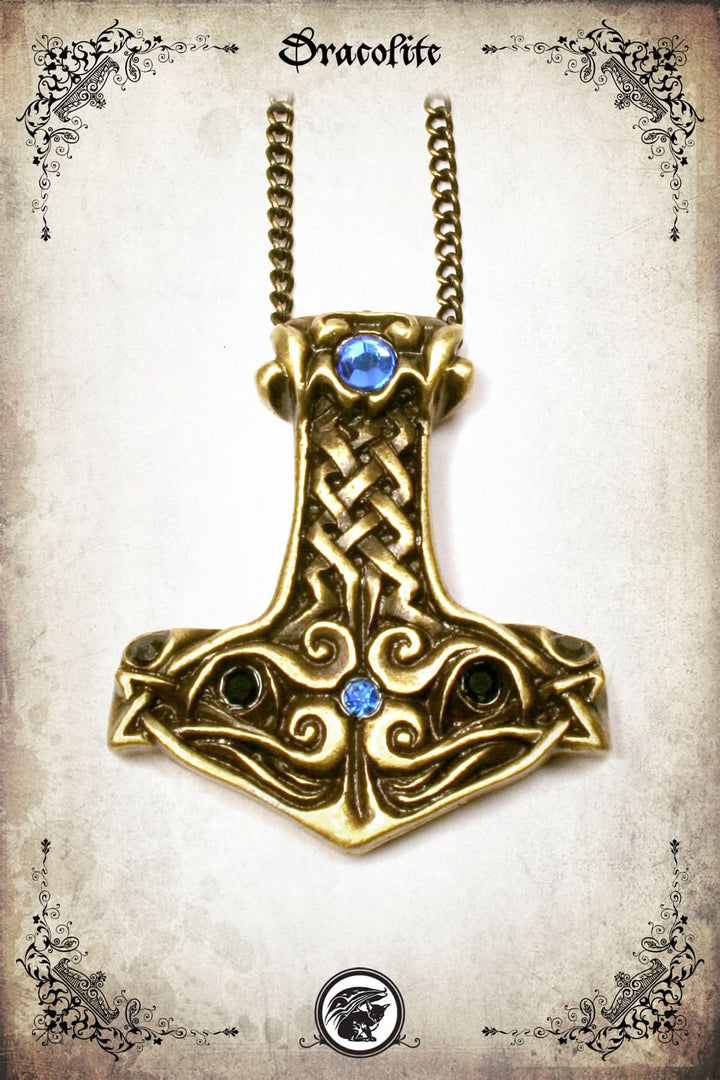Mjolnir Pendant with Stones