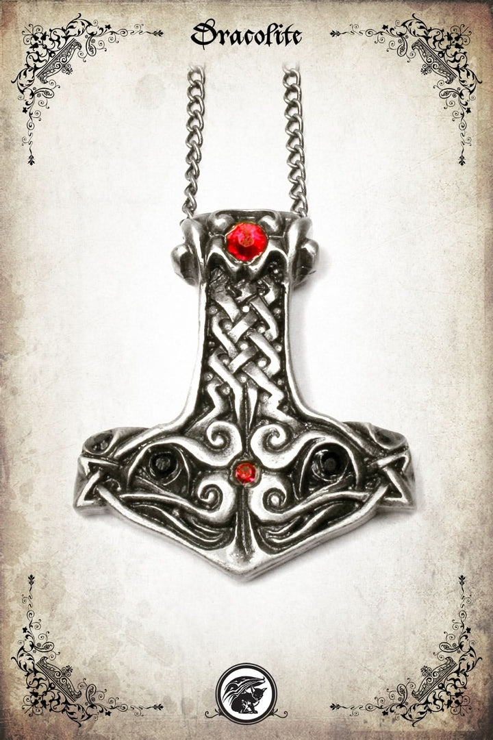 Mjolnir Pendant with Stones