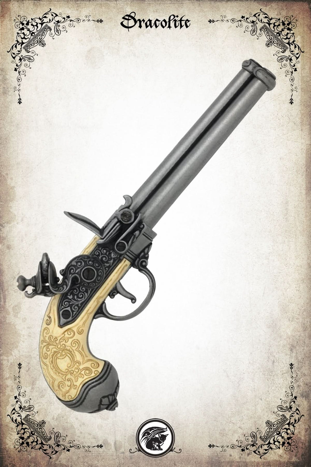Pistolet a silex Italien a Trois Canons rotatifs