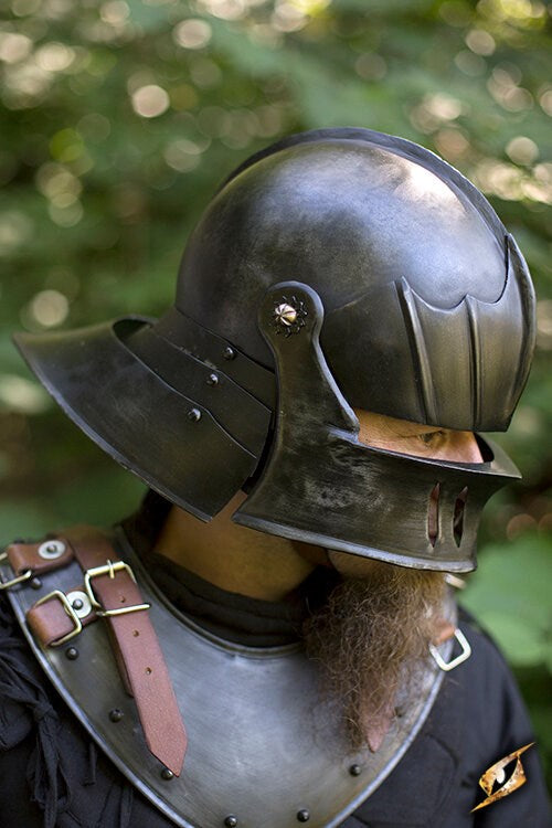 Sallet – Casque articulé allemand en acier pour GN réaliste