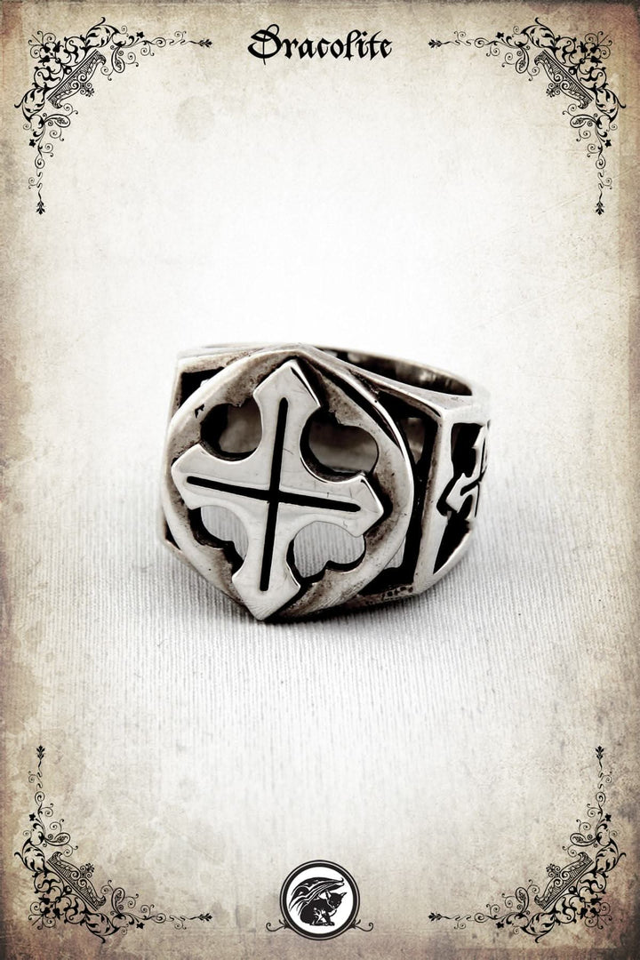 Bague Templier avec Croix