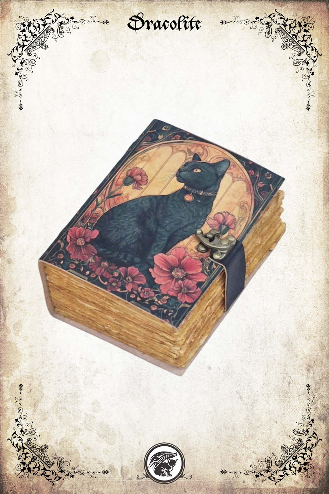 Journal en Cuir - Chat Noir