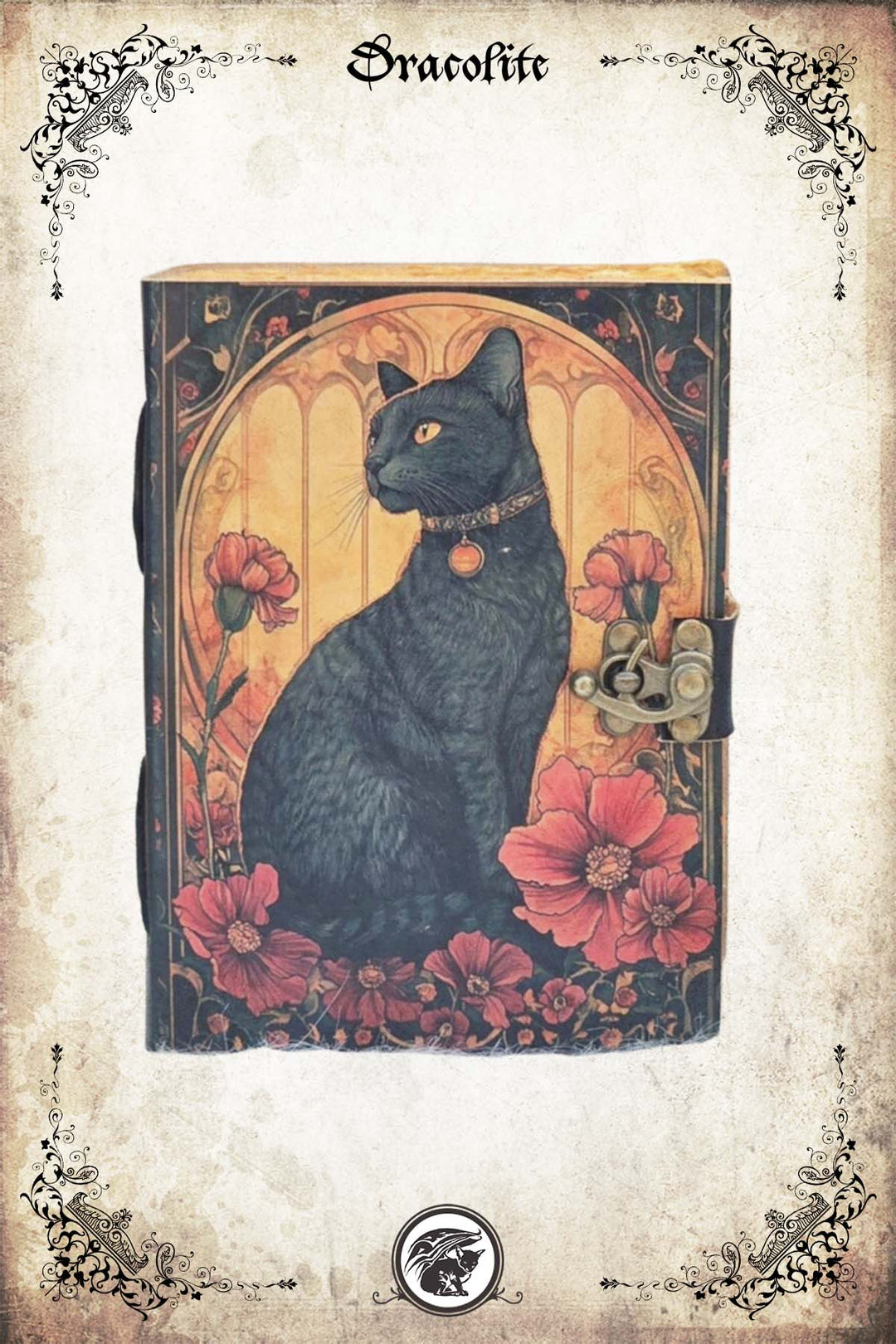 Journal en Cuir - Chat Noir