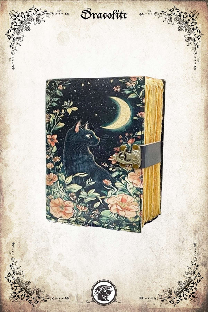 Journal en Cuir - Chat à la Lune
