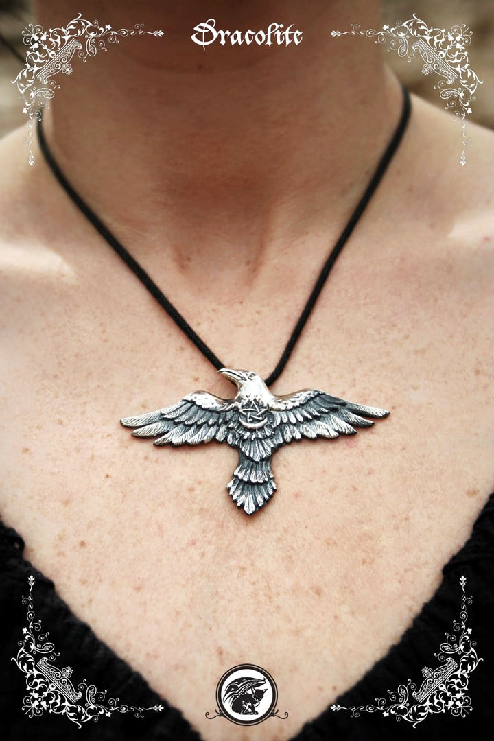 Sterling Silver Magic Raven Pendant