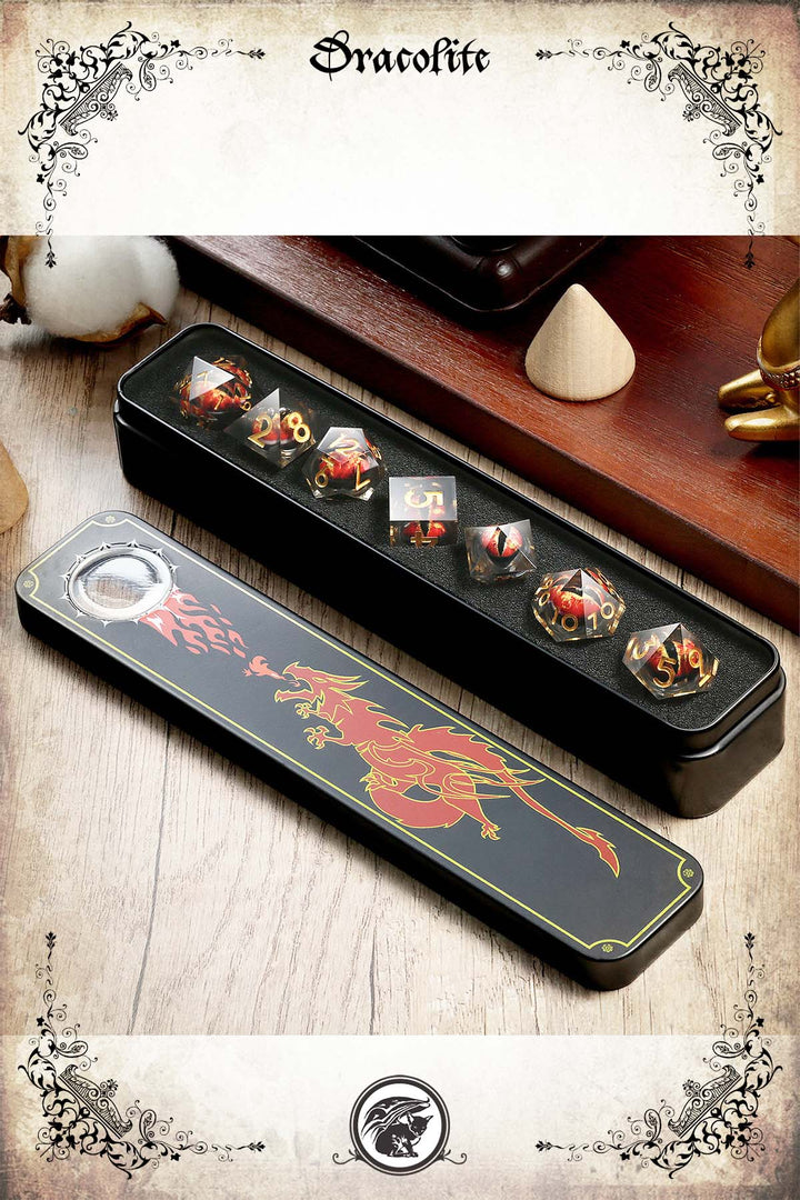 Ensemble de dés Oeil de dragon noyau liquide