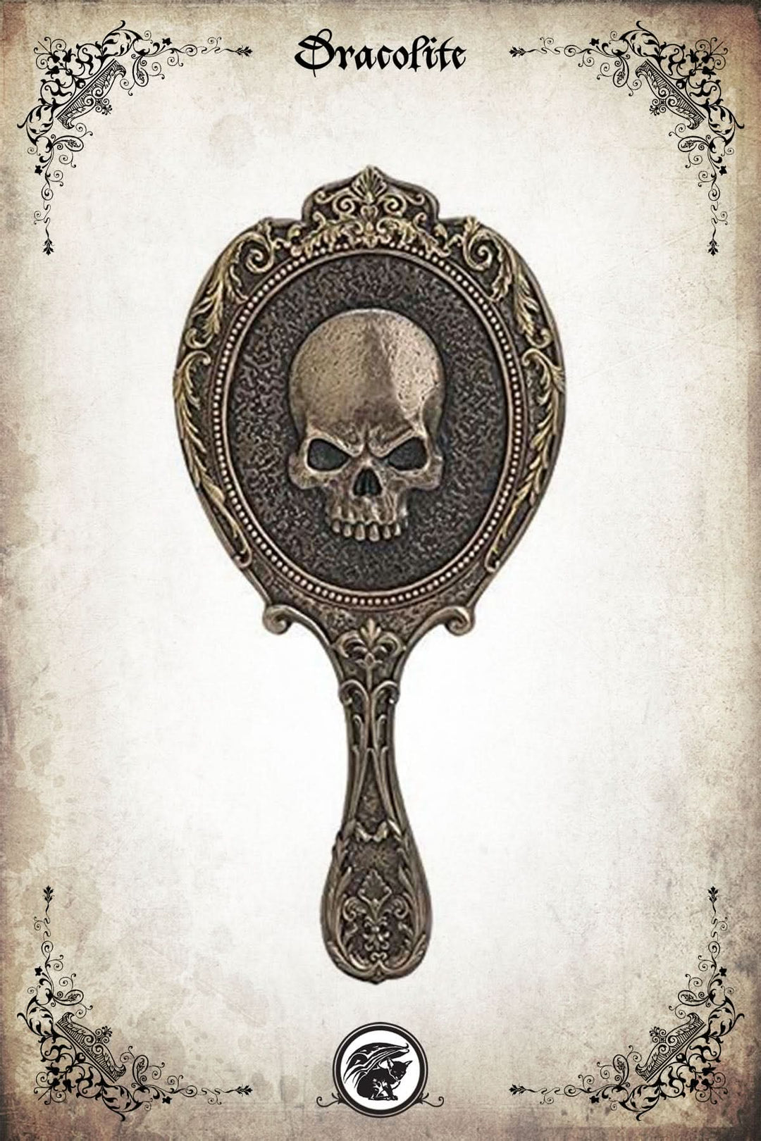 Victorian Mirror with Skull